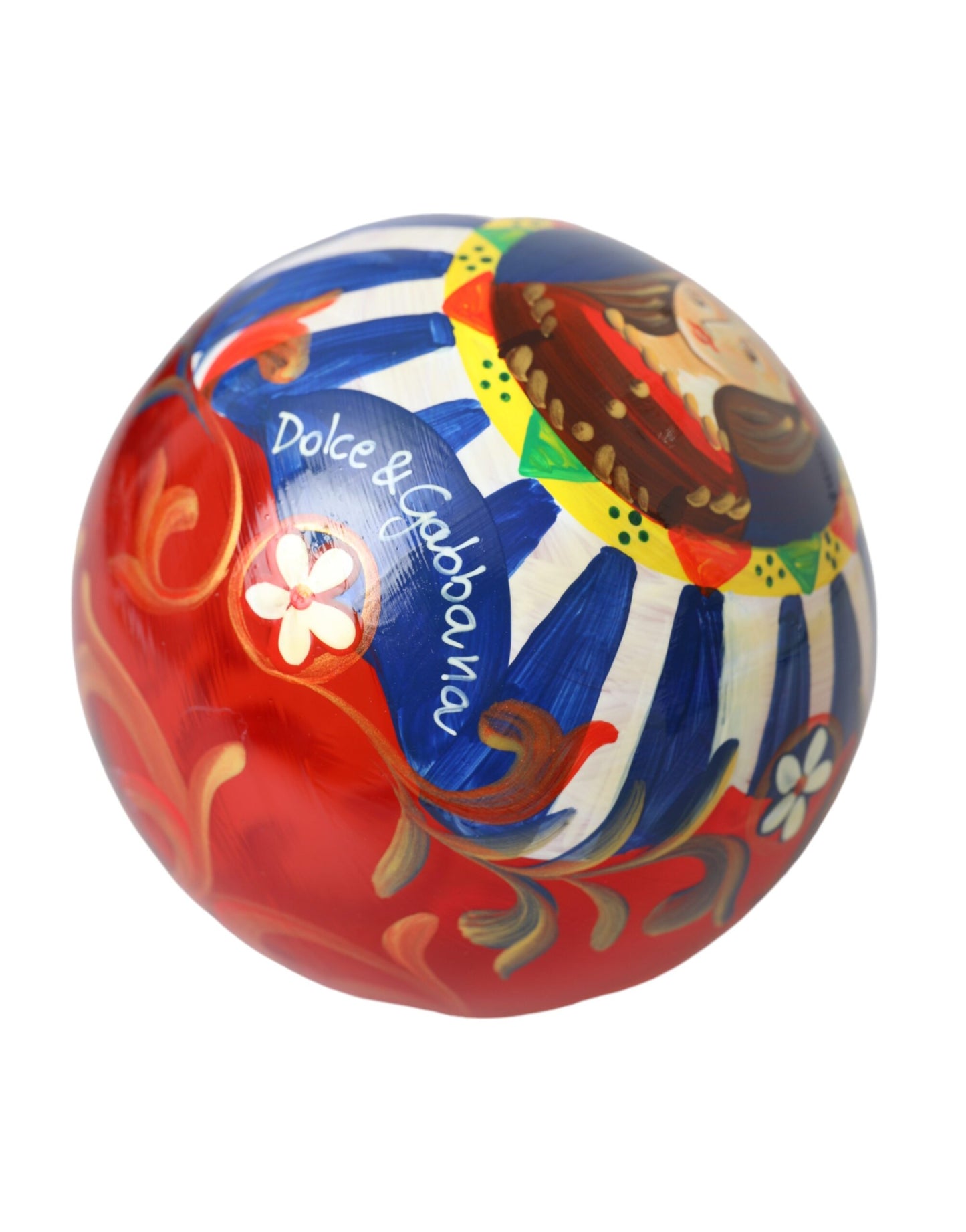 Dolce &amp; Gabbana Multicolor Carretto Print Round Ornament Christmas Ball