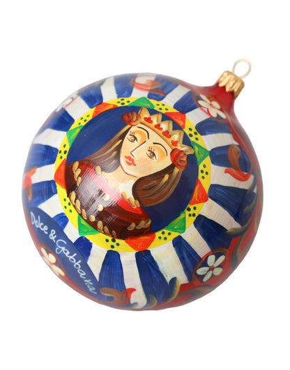 Dolce &amp; Gabbana Multicolor Carretto Print Round Ornament Christmas Ball