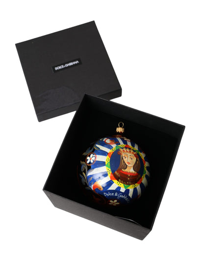 Dolce &amp; Gabbana Multicolor Carretto Print Round Ornament Christmas Ball