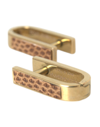 Dolce & Gabbana Gold Plated Metal Brass Pin Men Cufflinks