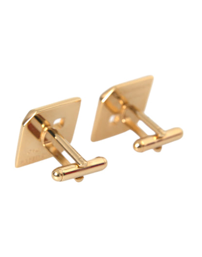 Dolce & Gabbana Gold Plated Metal Brass Square Pin Cufflinks