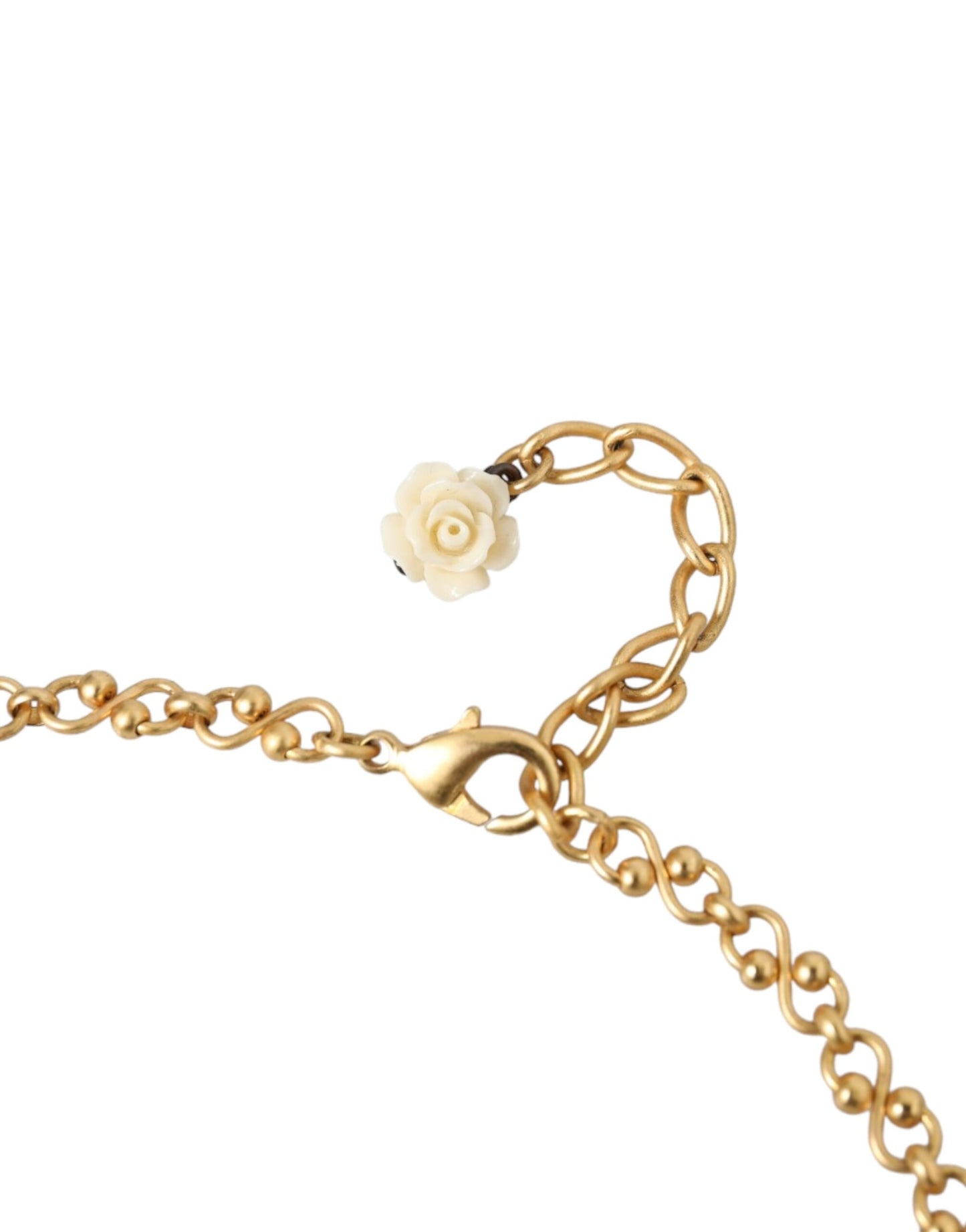 Collana con ciondolo in cristallo a forma di cuore sacro in ottone dorato Dolce &amp; Gabbana