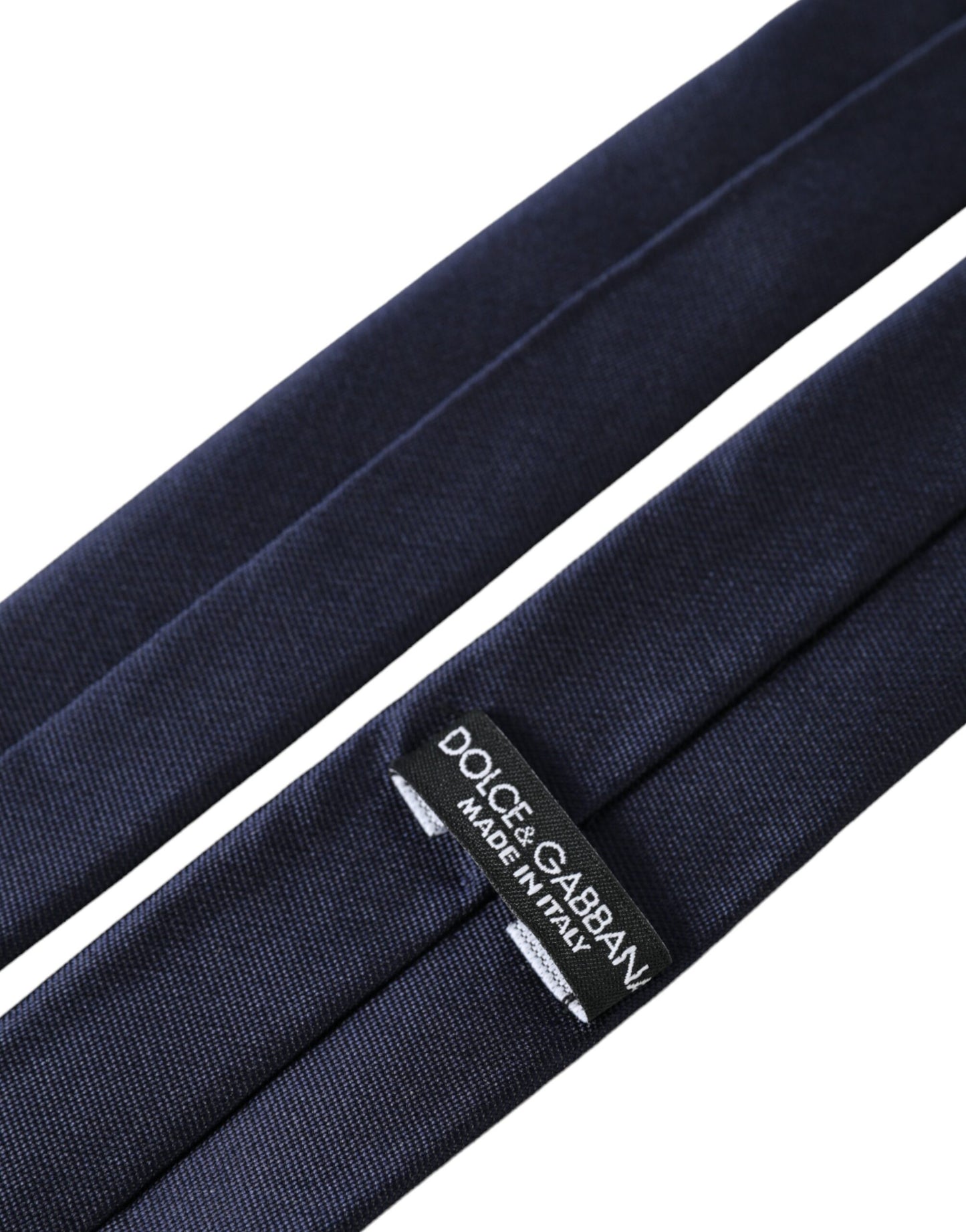 Dolce & Gabbana Blue Solid Silk Adjustable Tie Men