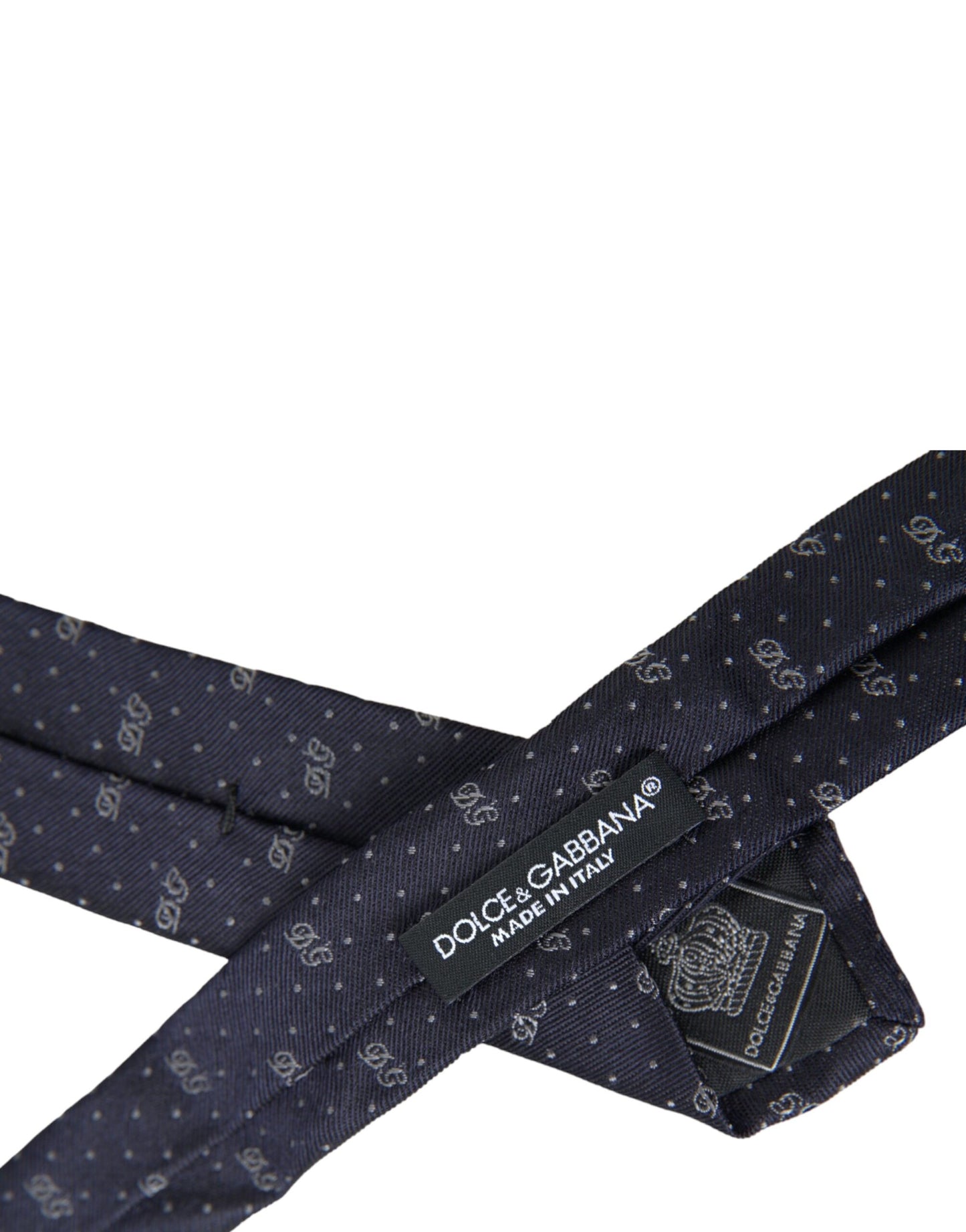 Dolce & Gabbana Blue DG Logo 100% Silk Adjustable Tie