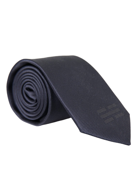 Dolce & Gabbana Blue Solid Silk Adjustable Tie Men