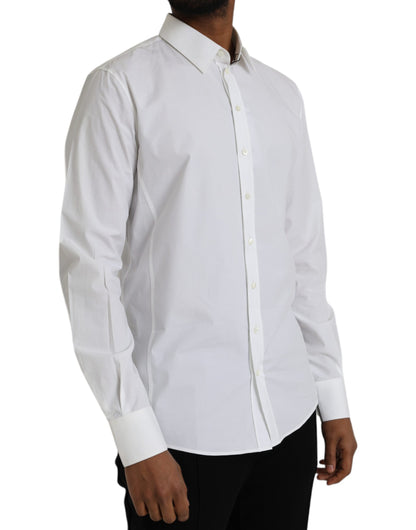 Dolce & Gabbana White Cotton Formal Dress Top SICILIA Shirt