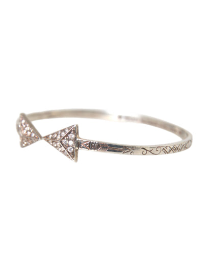 Bracciale rigido Nialaya Arrow Crystal in argento 925 da donna