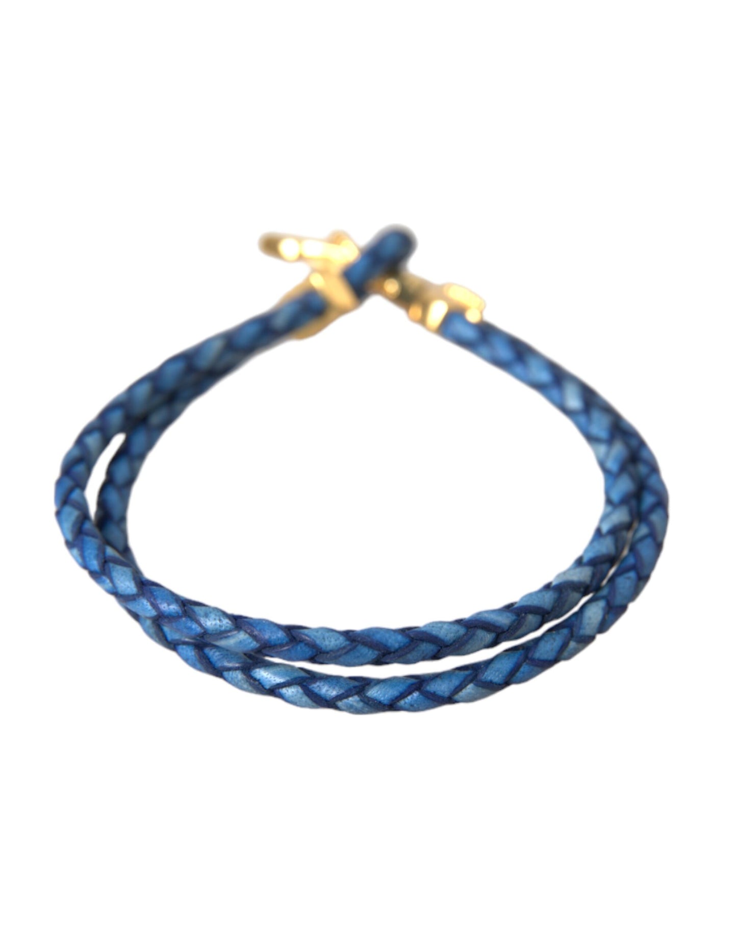 Braccialetto Nialaya Blue Gold Anchor in argento 925 con ciondolo da uomo