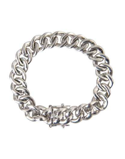 Bracciale Nialaya Solid Heavy Curb Link in argento sterling 925 da uomo