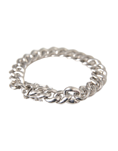 Bracciale Nialaya Solid Heavy Curb Link in argento sterling 925 da uomo