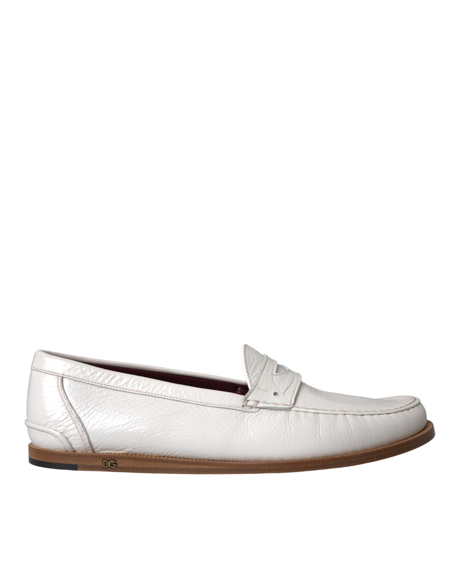 Dolce &amp; Gabbana Mocassini Slip On in Pelle Bianca Scarpe