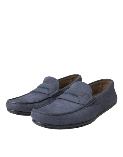 Dolce &amp; Gabbana Scarpe Mocassino Slip On in Pelle di Vitello Blu