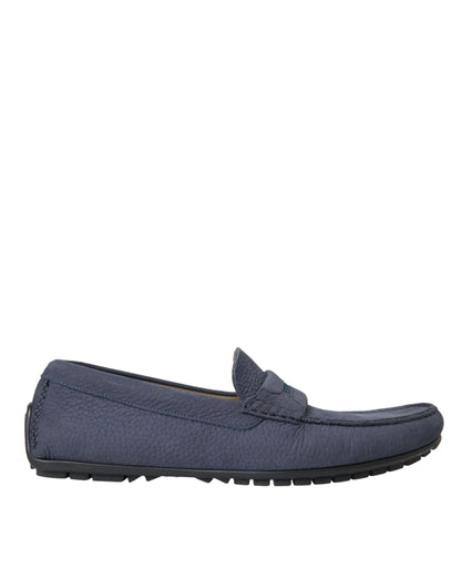 Dolce &amp; Gabbana Scarpe Mocassino Slip On in Pelle di Vitello Blu