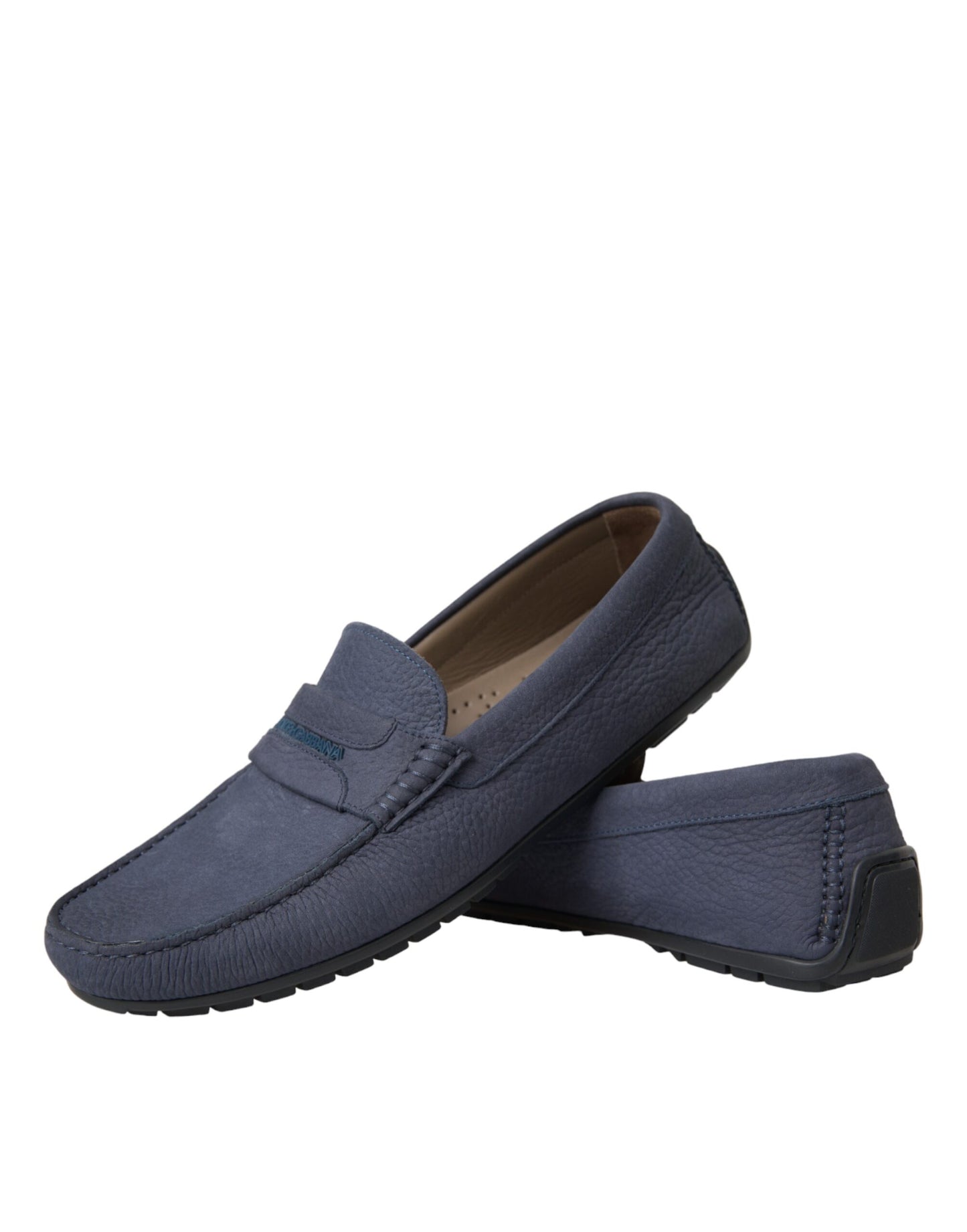 Dolce &amp; Gabbana Scarpe Mocassino Slip On in Pelle di Vitello Blu