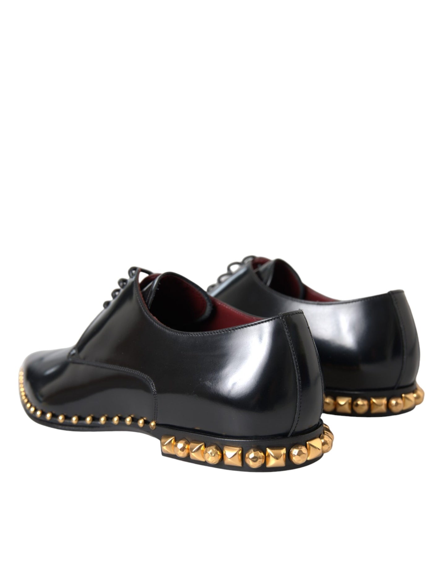 Dolce &amp; Gabbana Scarpe Derby in pelle nera con borchie dorate