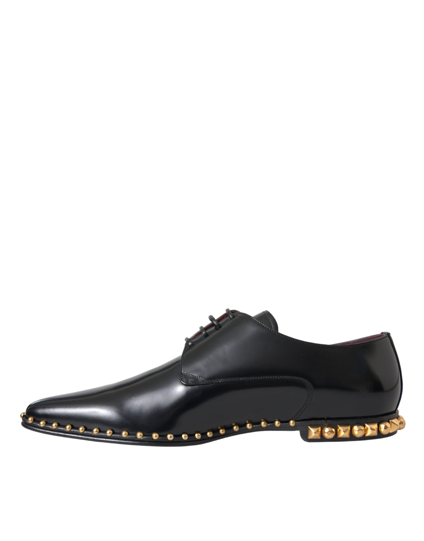 Dolce &amp; Gabbana Scarpe Derby in pelle nera con borchie dorate