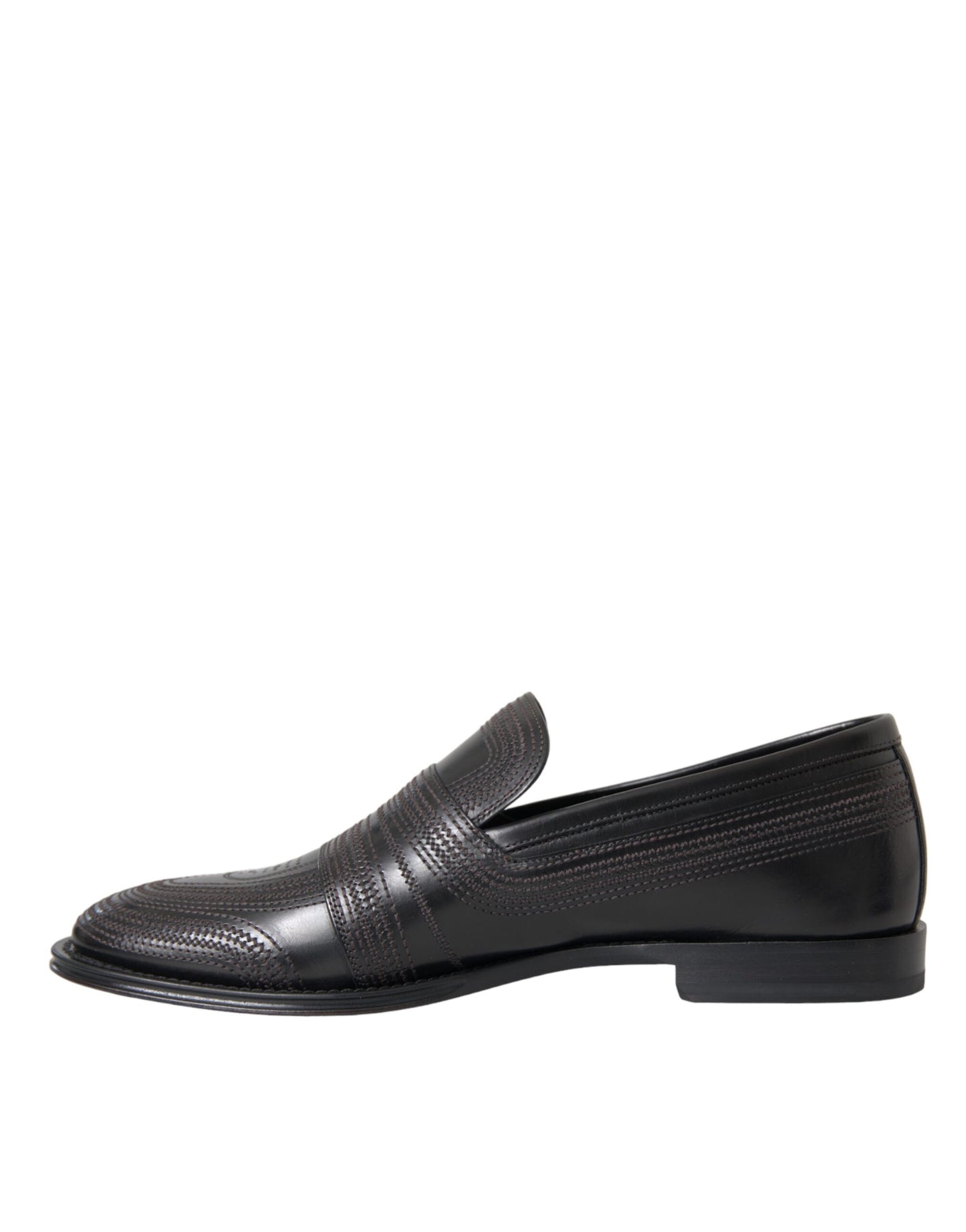 Dolce &amp; Gabbana Mocassini in pelle marrone nero Scarpe eleganti da uomo