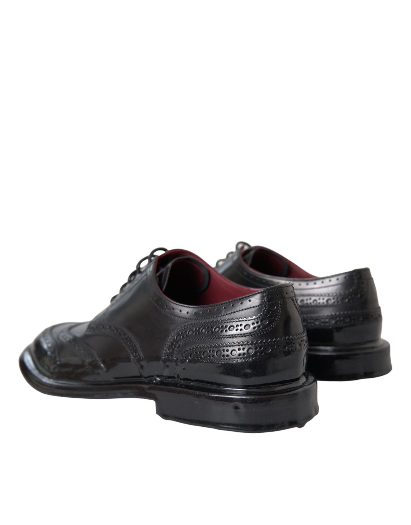 Scarpe da uomo formali Dolce &amp; Gabbana in pelle nera Oxford con punta a coda di rondine