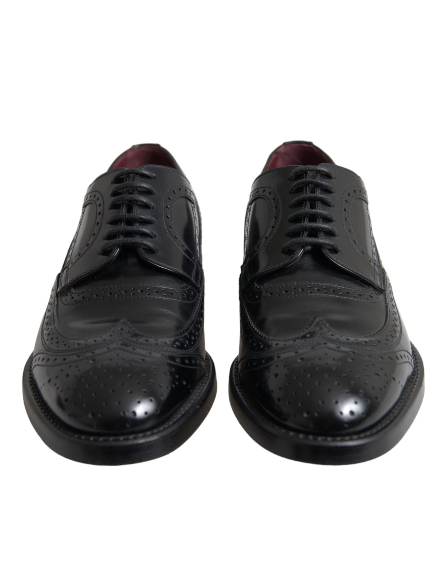 Scarpe da uomo formali Dolce &amp; Gabbana in pelle nera Oxford con punta a coda di rondine