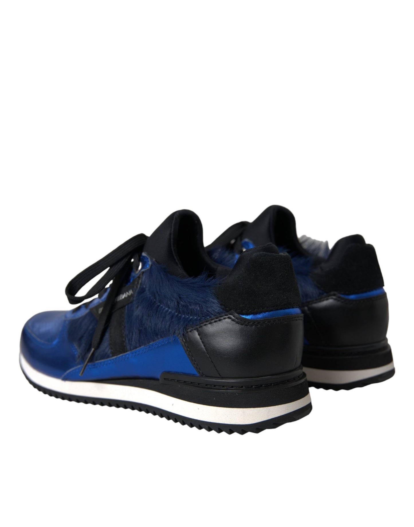 Dolce &amp; Gabbana Blu Nero Pelle di Vitello Sneakers Scarpe