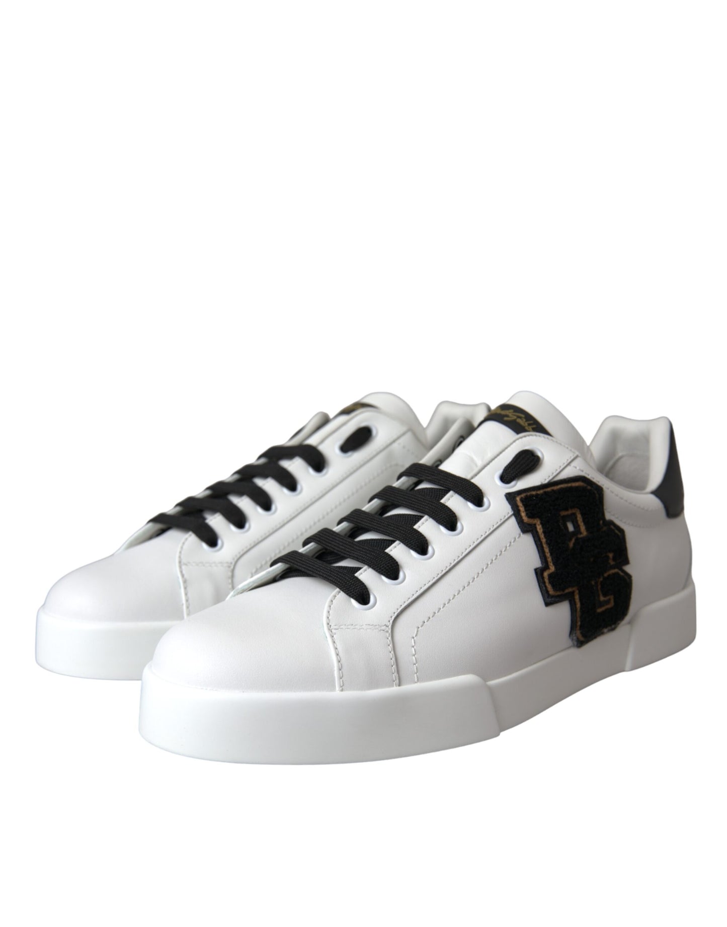 Dolce &amp; Gabbana Scarpe da ginnastica basse casual in pelle bianca con logo DG