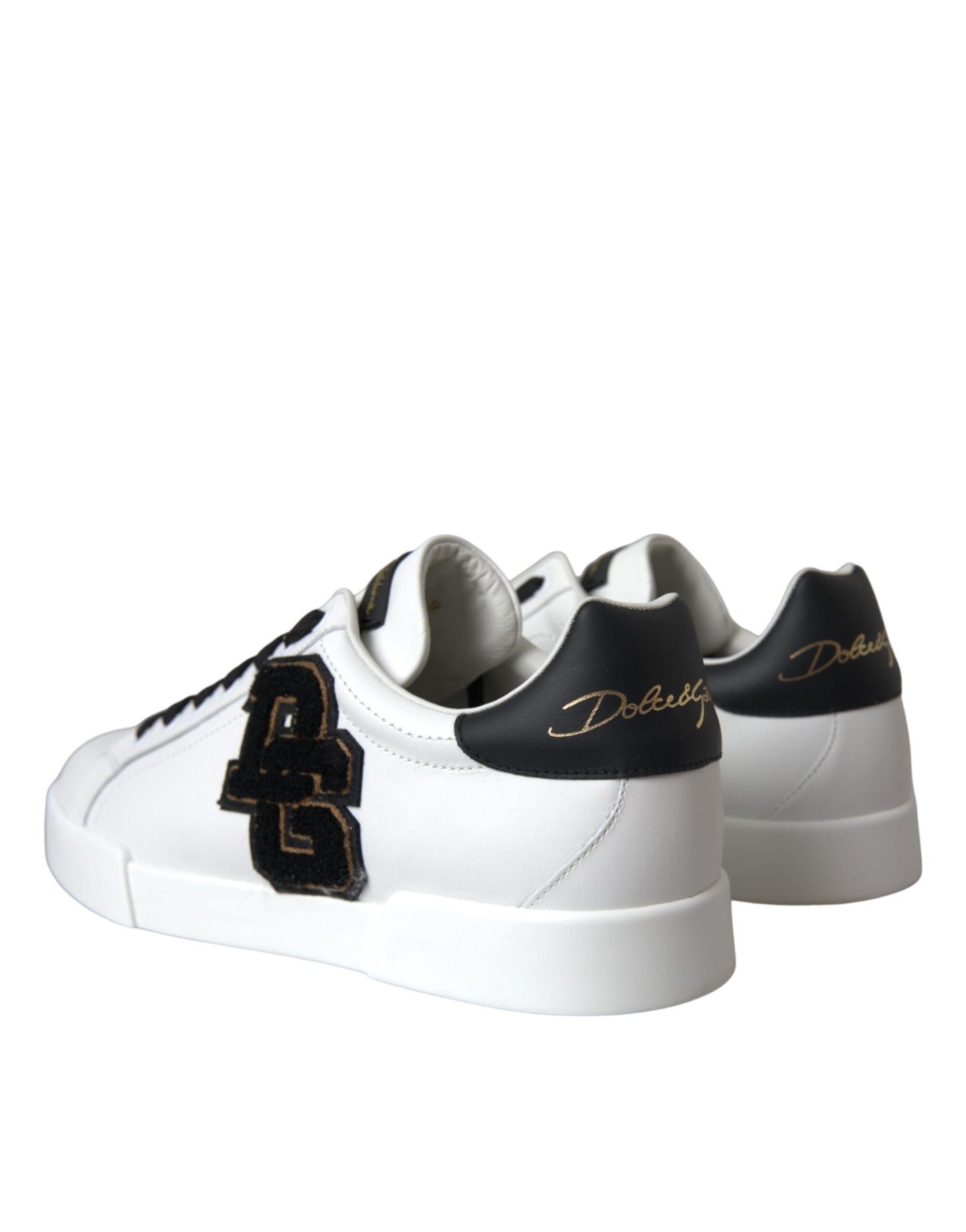 Dolce &amp; Gabbana Scarpe da ginnastica basse casual in pelle bianca con logo DG