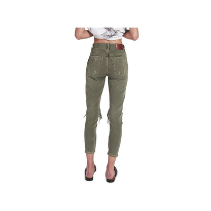 Jeans e pantaloni in cotone verde One Teaspoon