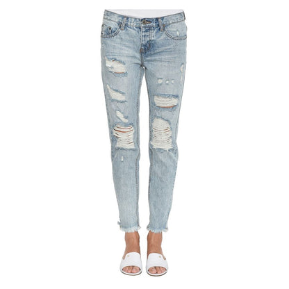 Jeans e pantaloni in cotone azzurro One Teaspoon