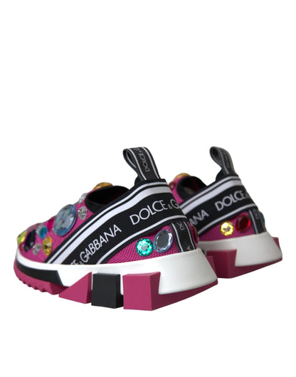 Dolce &amp; Gabbana Scarpe Sneakers Rosa Sorrento Cristalli