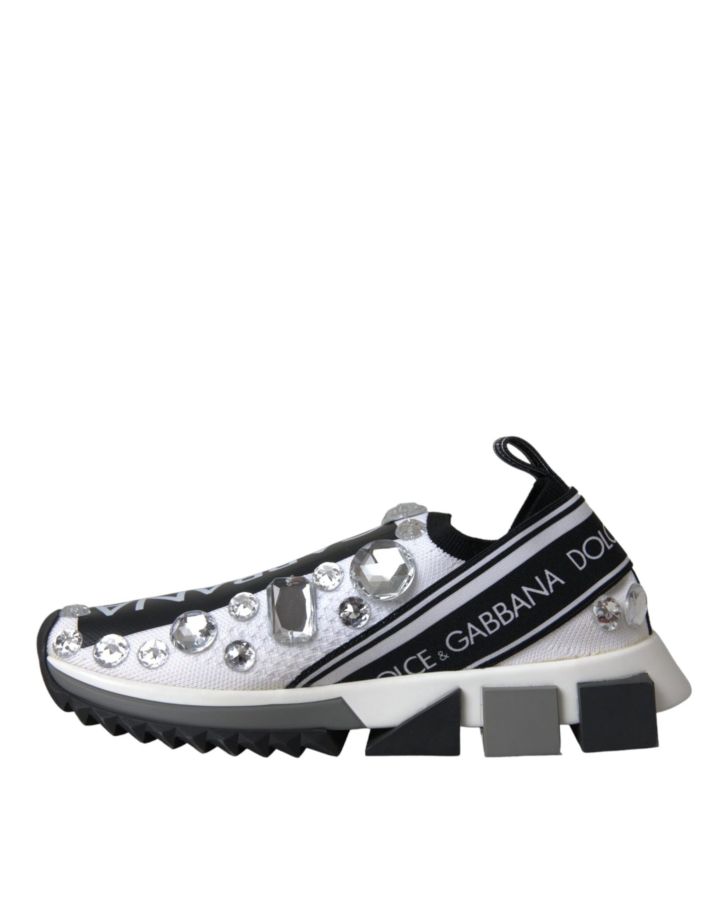 Dolce &amp; Gabbana Scarpe Sneakers Bianche Sorrento Cristalli