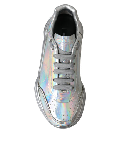 Dolce &amp; Gabbana Scarpe da ginnastica in pelle DAYMASTER argento iridescente