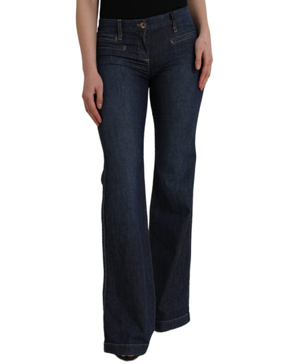 PLEIN SUD Jeans Bootcut in cotone blu scuro