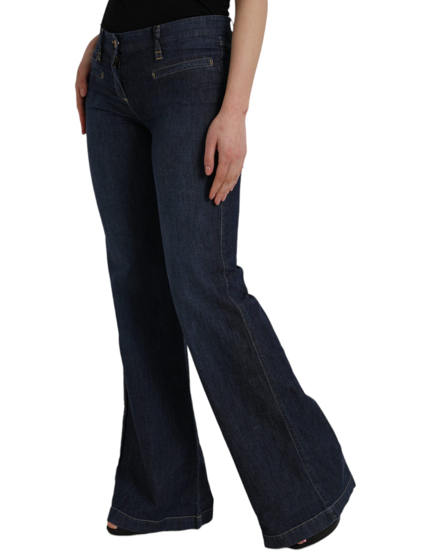 PLEIN SUD Jeans Bootcut in cotone blu scuro