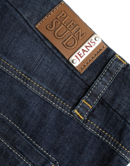 PLEIN SUD Jeans Bootcut in cotone blu scuro