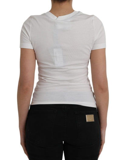 Dolce &amp; Gabbana T-shirt girocollo a maniche corte in cotone bianco