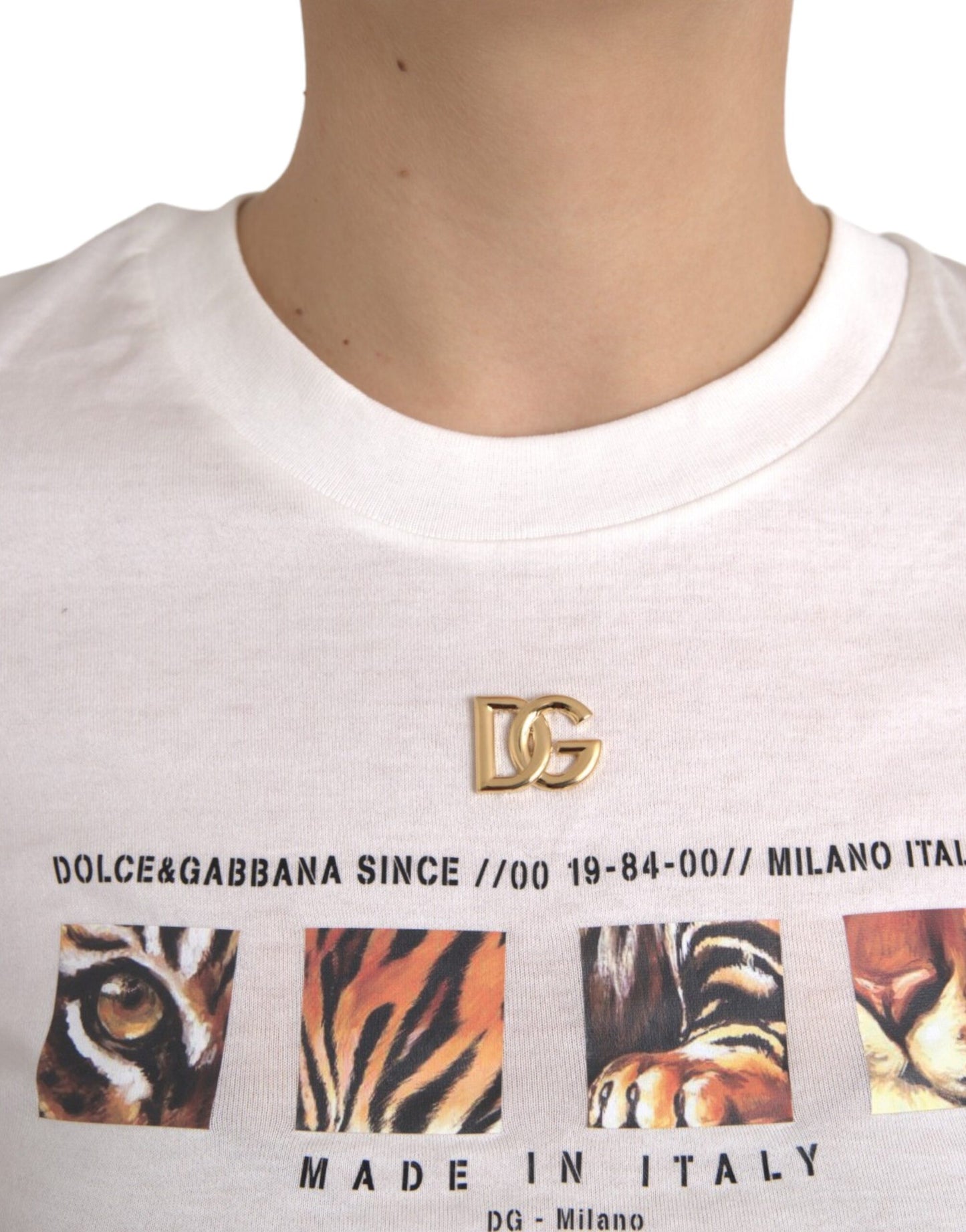 Dolce &amp; Gabbana T-shirt girocollo a maniche corte in cotone bianco