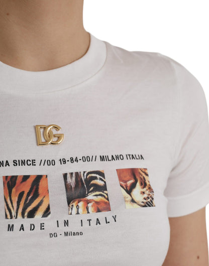 Dolce &amp; Gabbana T-shirt girocollo a maniche corte in cotone bianco