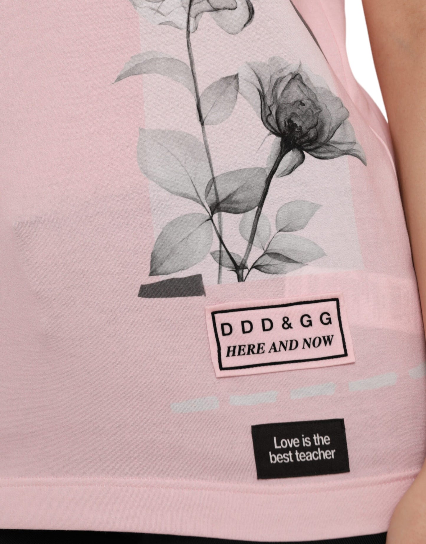 Dolce & Gabbana Pink Floral Print Cotton Short Sleeves T-shirt