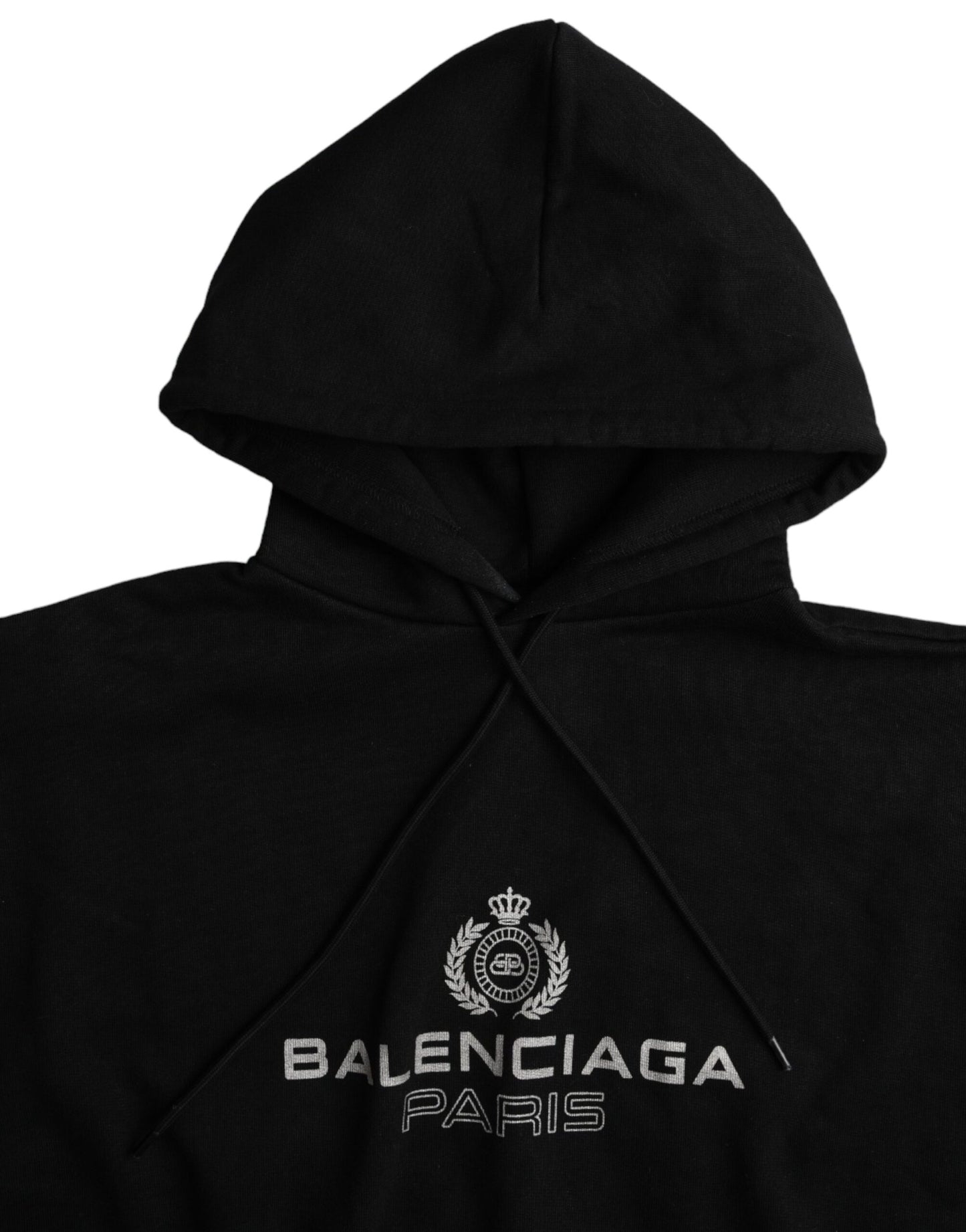 Felpa con cappuccio e logo Balenciaga in cotone nero