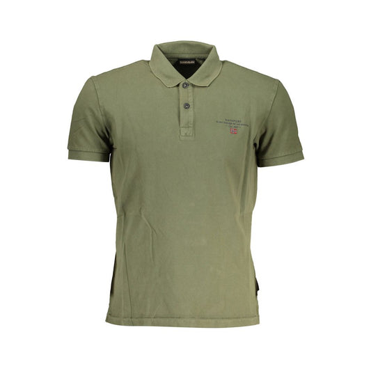 Napapijri Timeless Green Embroidered Cotton Polo