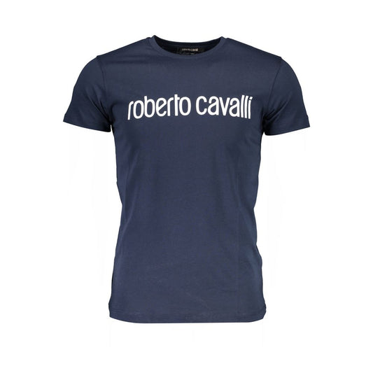 Roberto Cavalli Blue Cotton Men T-Shirt