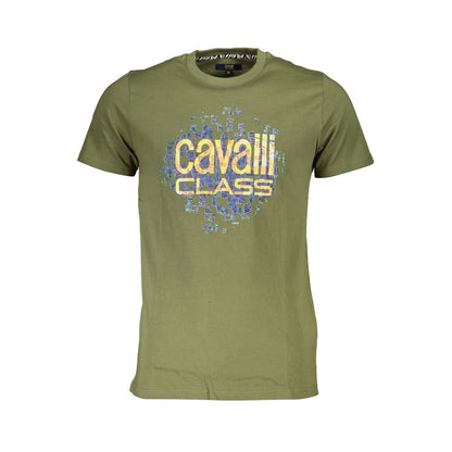 Cavalli Class Green Cotton T-Shirt