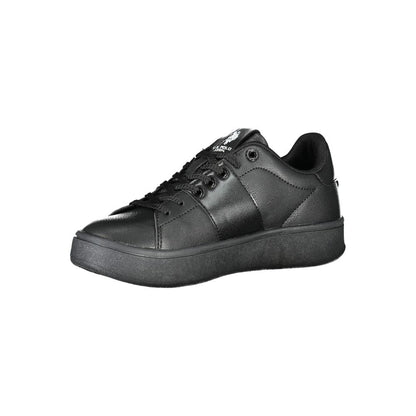 POLO ASSN. Eleganti sneakers sportive nere allacciate con dettagli a contrasto