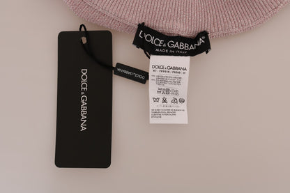 Dolce &amp; Gabbana eleganti pantaloni elasticizzati rosa a vita media