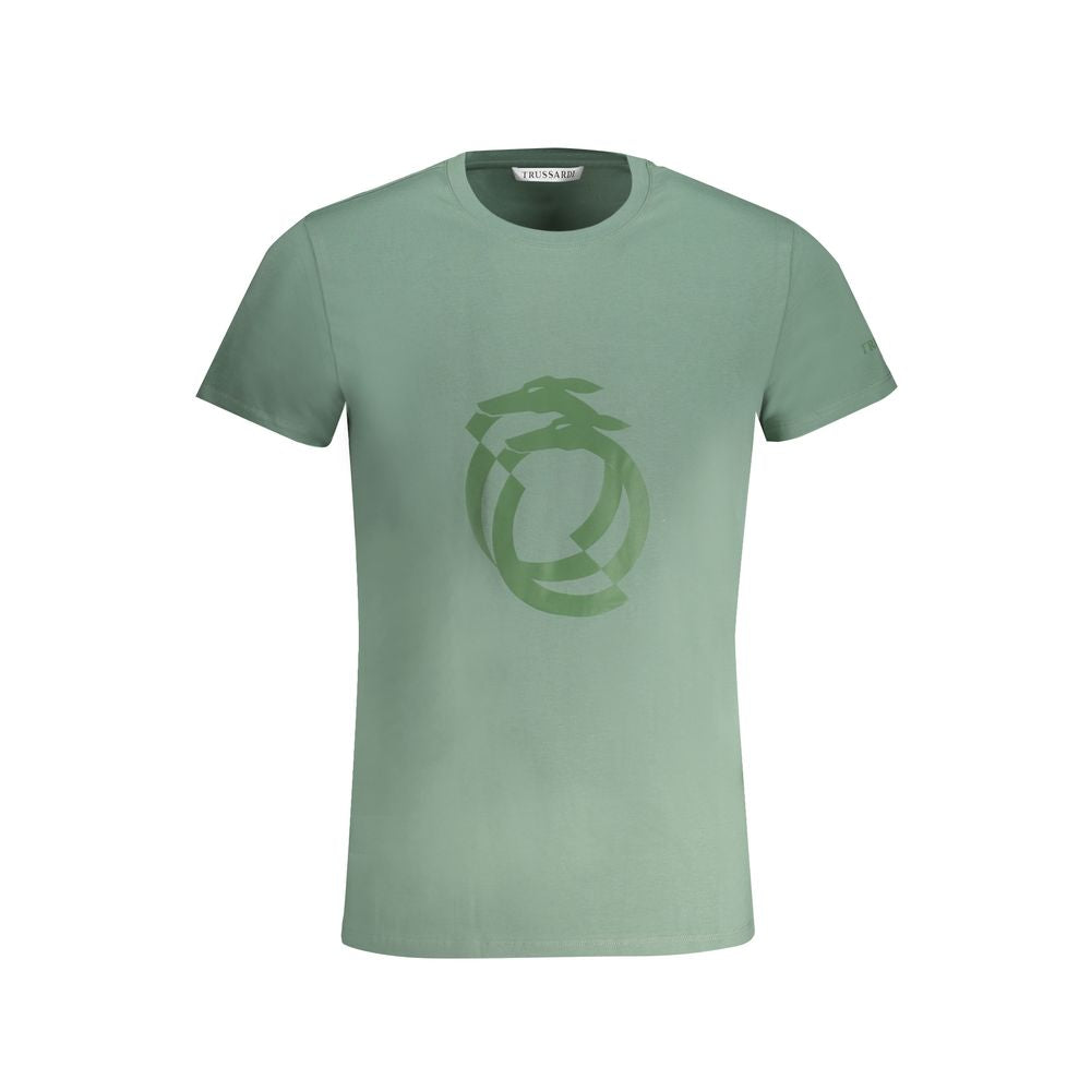 T-shirt in cotone verde Trussardi