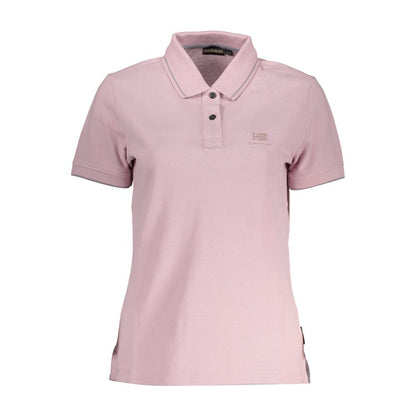 Polo Napapijri Chic Rosa con Dettagli a Contrasto