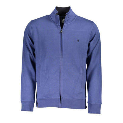 Felpa US Grand Polo Classic blu con cerniera e ricamo