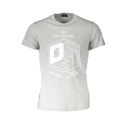 Diesel Gray Cotton Men T-Shirt