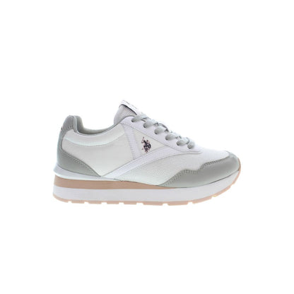 US POLO ASSN. Eleganti sneakers stringate bianche con dettaglio logo