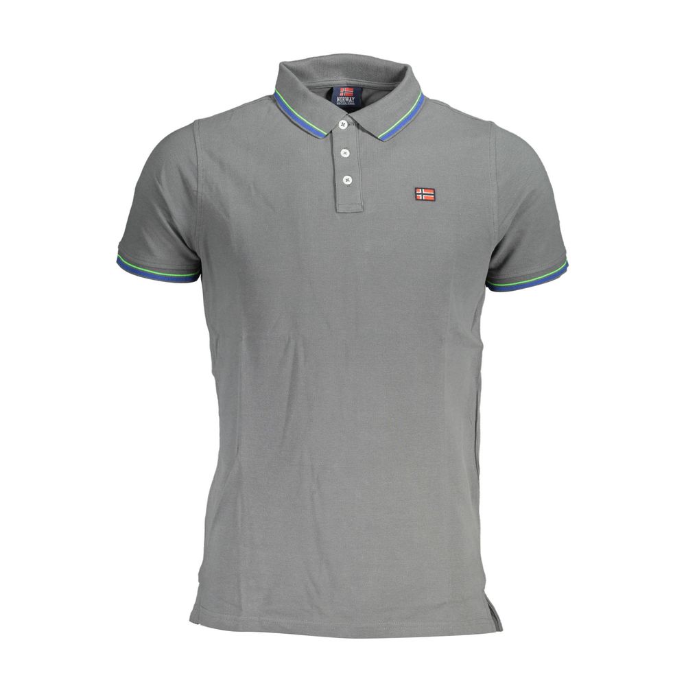 Norway 1963 Gray Cotton Men Polo Shirt